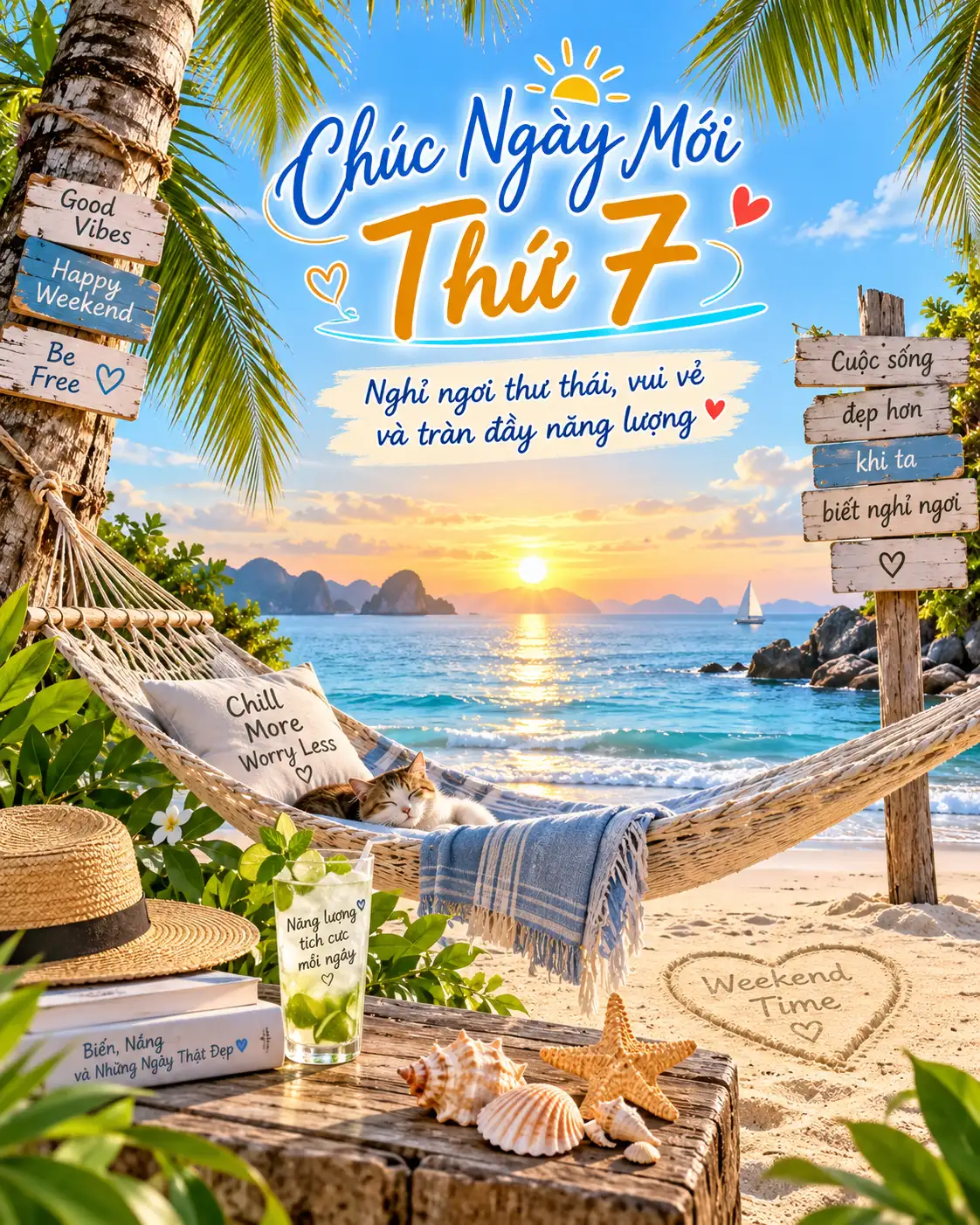 Hình ảnh chúc ngày mới thứ 7 bình yên