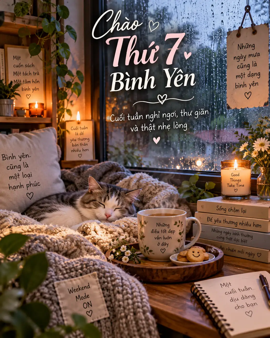 Hình ảnh chúc ngày thứ 7 bình yên
