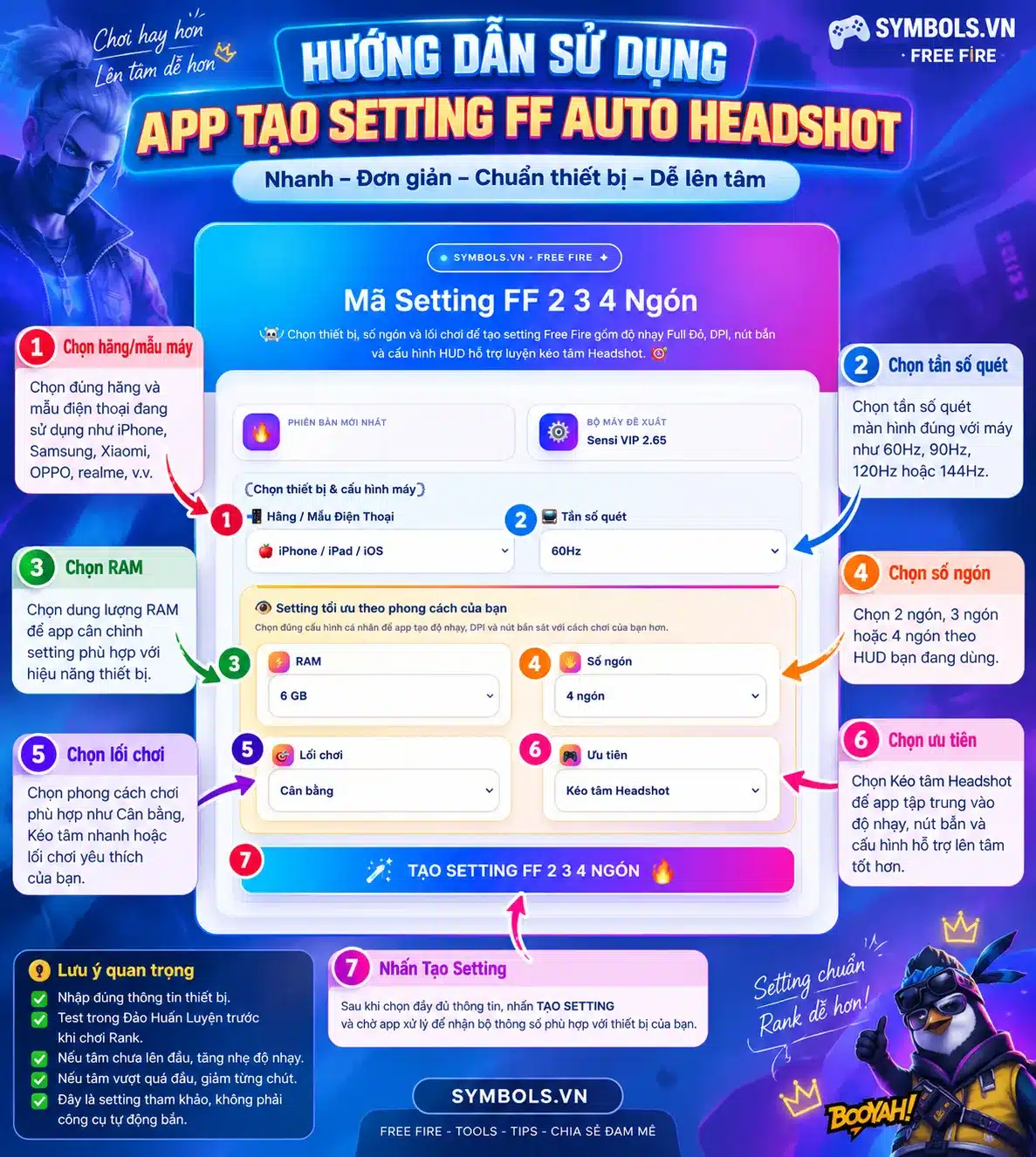 Cách Dùng App Tạo Setting FF