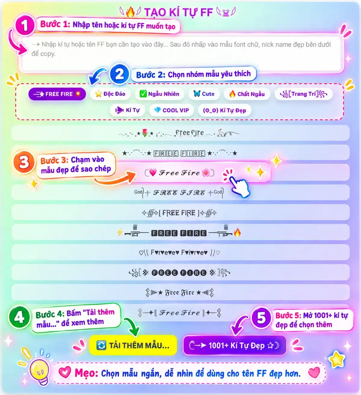 Cách tạo font chữ đẹp FF