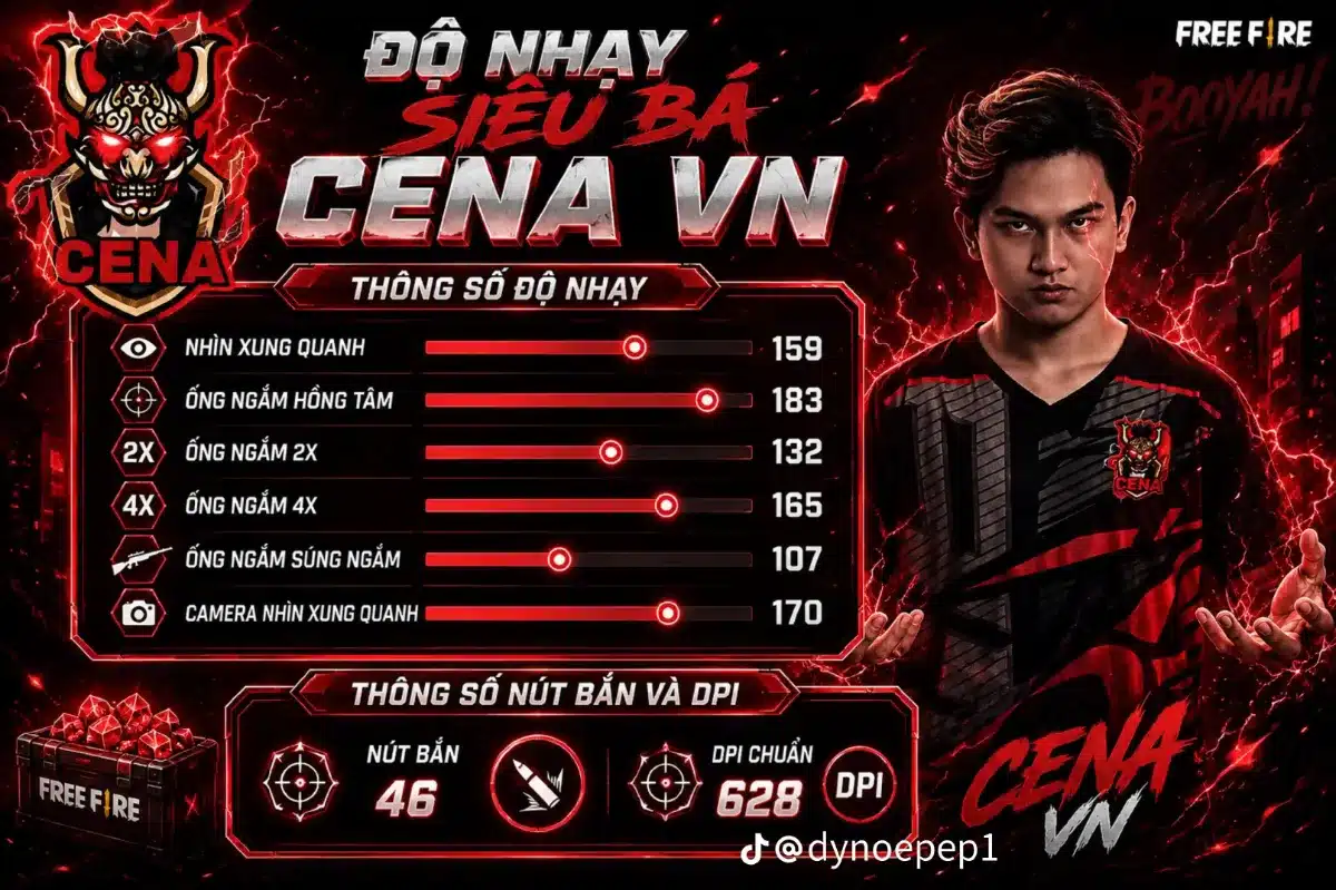 Độ Nhạy Cena VN full đỏ