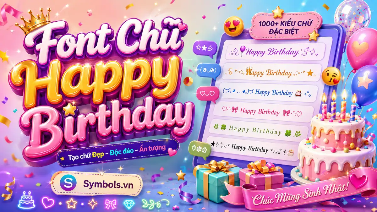 Font Chữ Happy Birthday