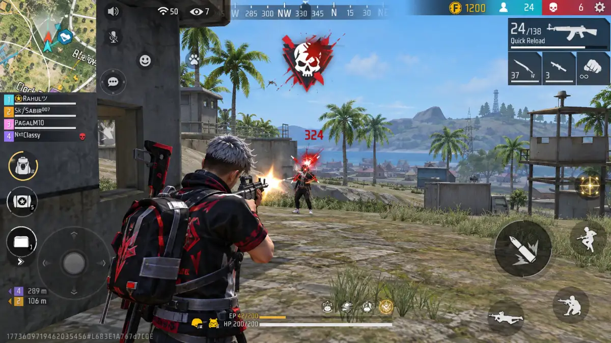 Ảnh FF headshot full đỏ