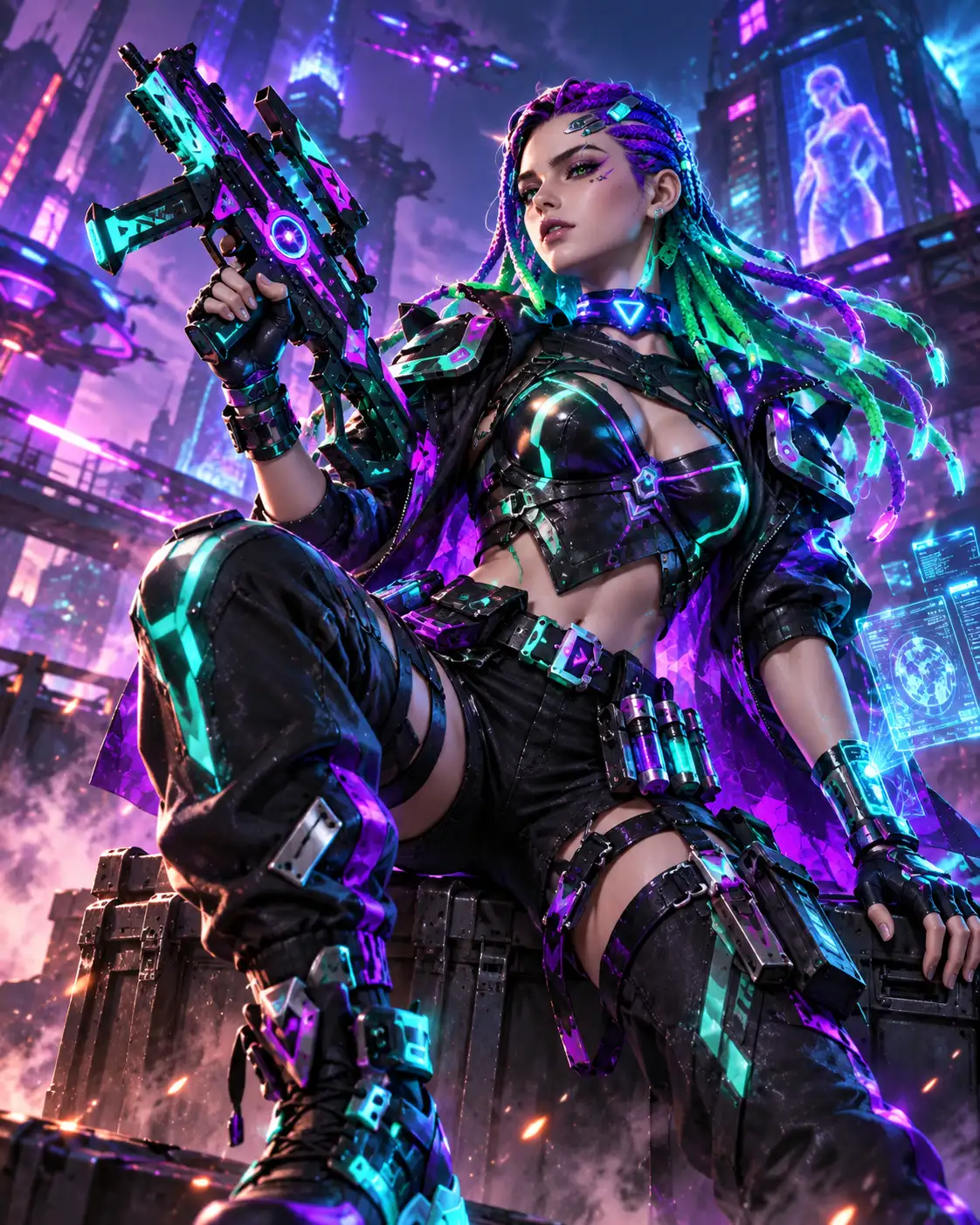 Ảnh Hacker Free Fire Nữ Cyberpunk