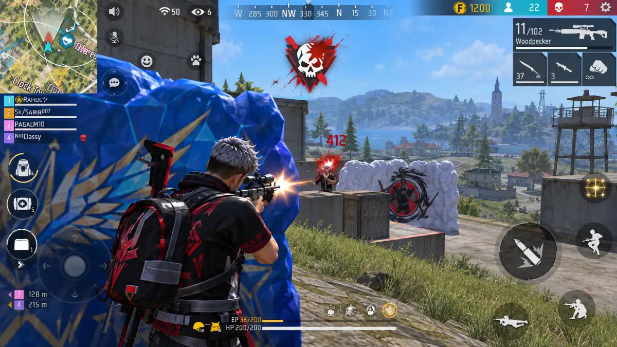 Ảnh Woodpecker headshot sau tường keo