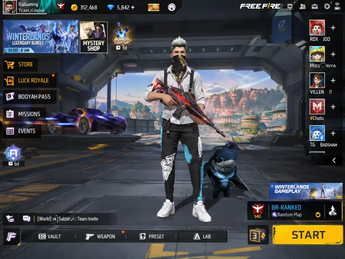 Ảnh sảnh chờ Free Fire MAX giống ảnh chụp game