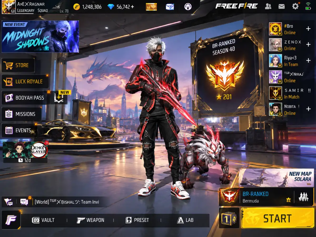 Ảnh sảnh chờ Free Fire rank cao