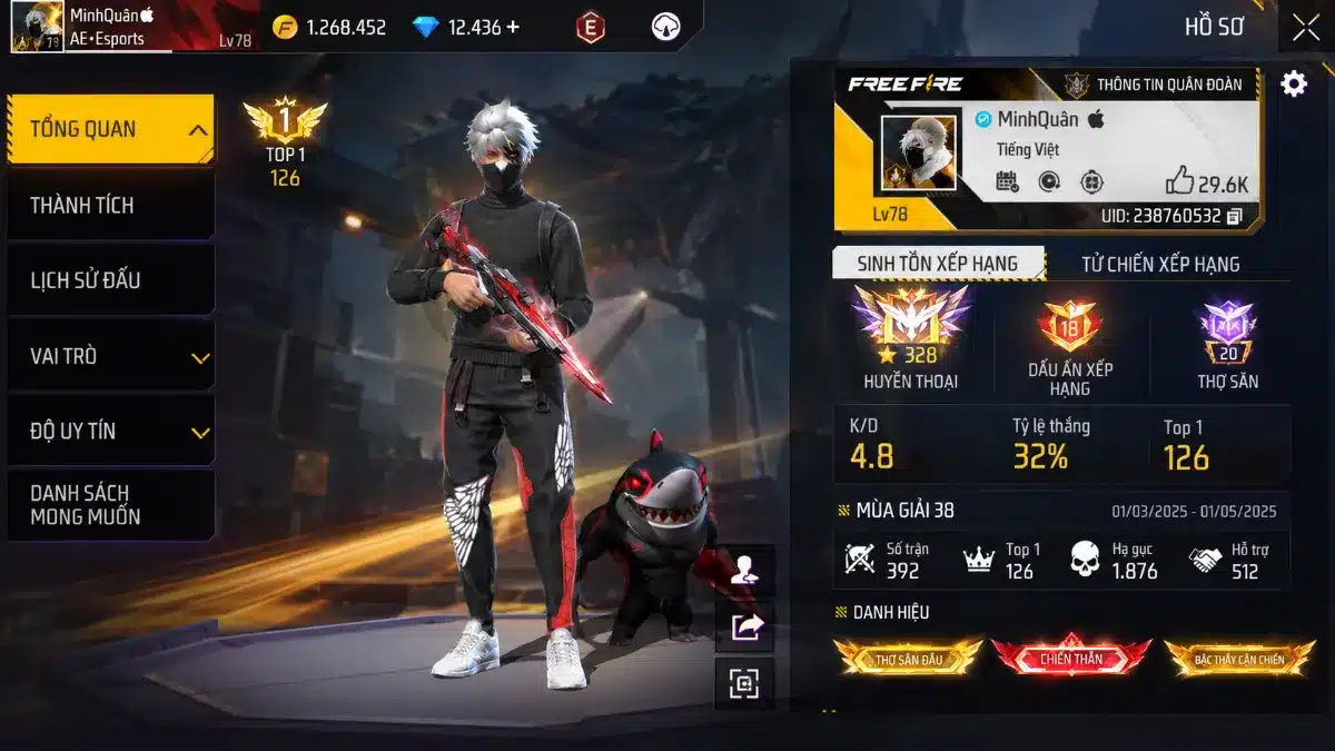 Hình Bảng Xếp Hạng Top 1 Free Fire Việt Nam
