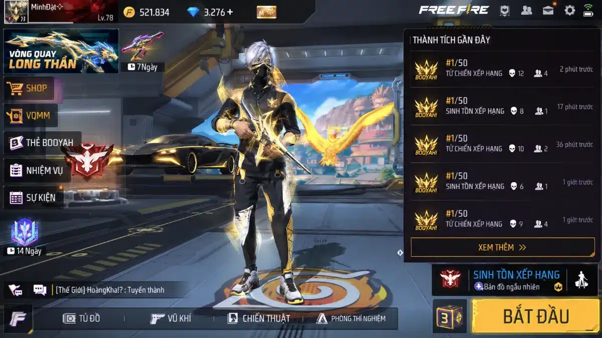 Hình Biệt Đội Free Fire Booyah Top 1 Cực Chất