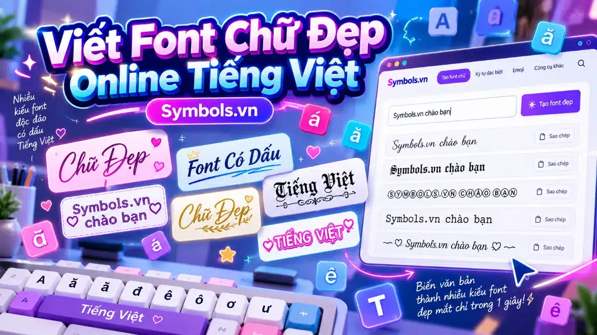 Viết Font Chữ Đẹp Online Tiếng Việt